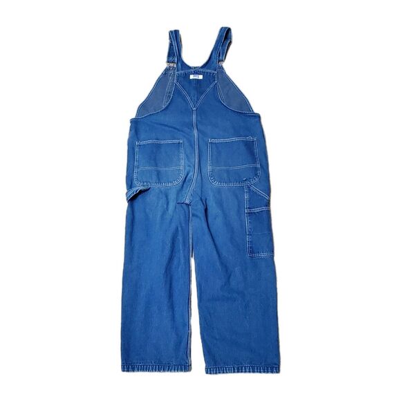 Liberty Overalls Sz 42/28 Men Carpenter Medium Wash Front Pocket  Workwear - Picture 2 of 13